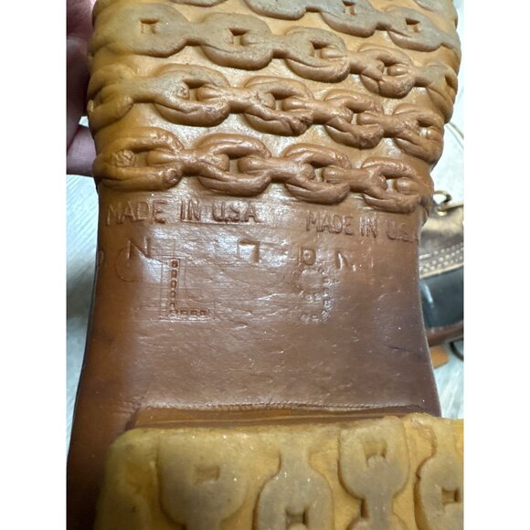 L.L. Bean Brown Leather Duck Boots L 9 Raw Hide Lace-Up Waterproof Outdoor Hunti - Picture 10 of 13